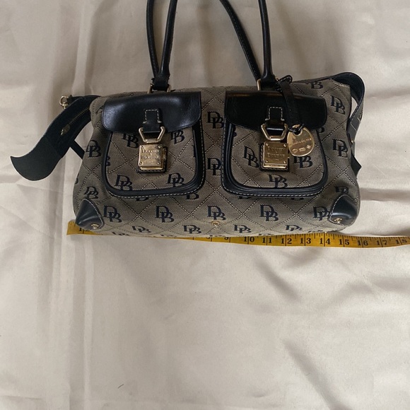 Dooney & Bourke Black And Grey Double Pocket Tote Bag - Picture 6 of 13